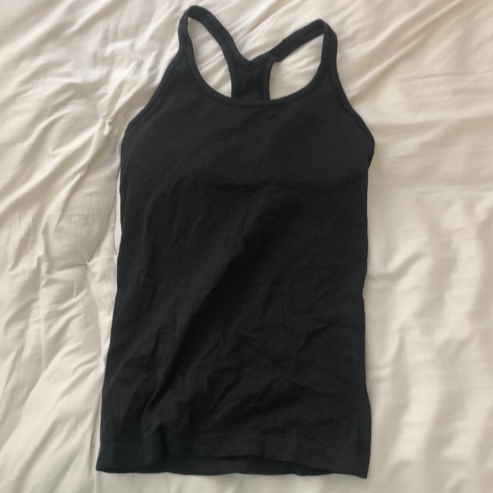 COPY - LULULEMON ebb to street black tank top